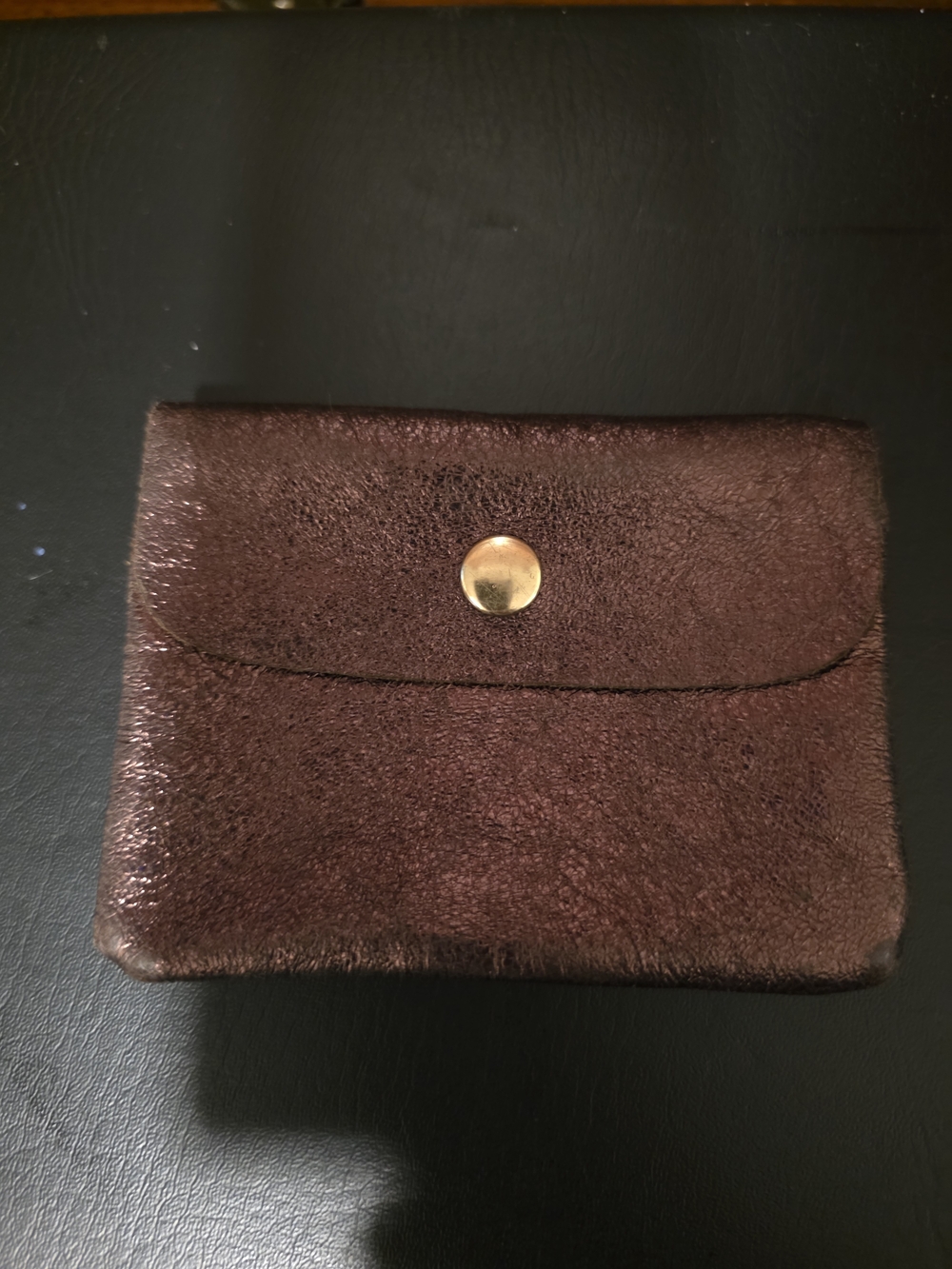Elegant Brown Card & Key Holder with Snap Closure